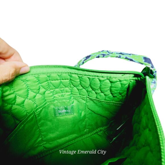 Liz & Co Quilted Green Purse Bohemian Bag Grannycore Beach Mandala Washable - Picture 12 of 16